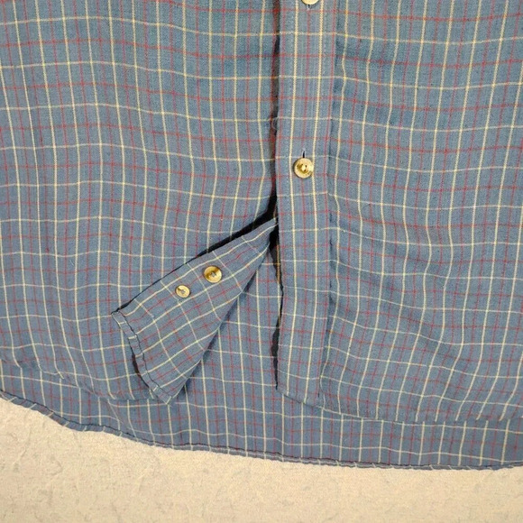 Arnold Palmer Men's Long Sleeve Button Up Blue/Red/White Plaid Shirt Size XL-17 - Picture 6 of 10